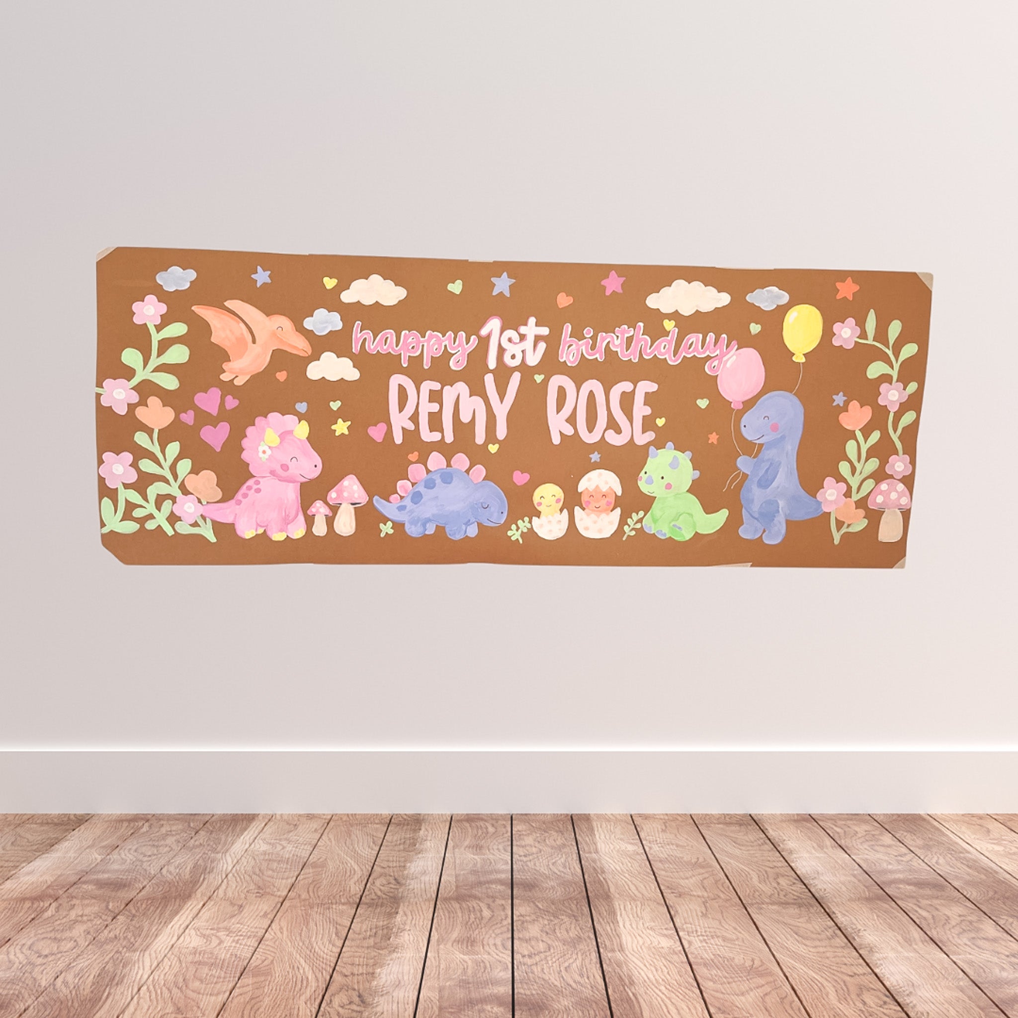 Baby Dino Parade Birthday Banner